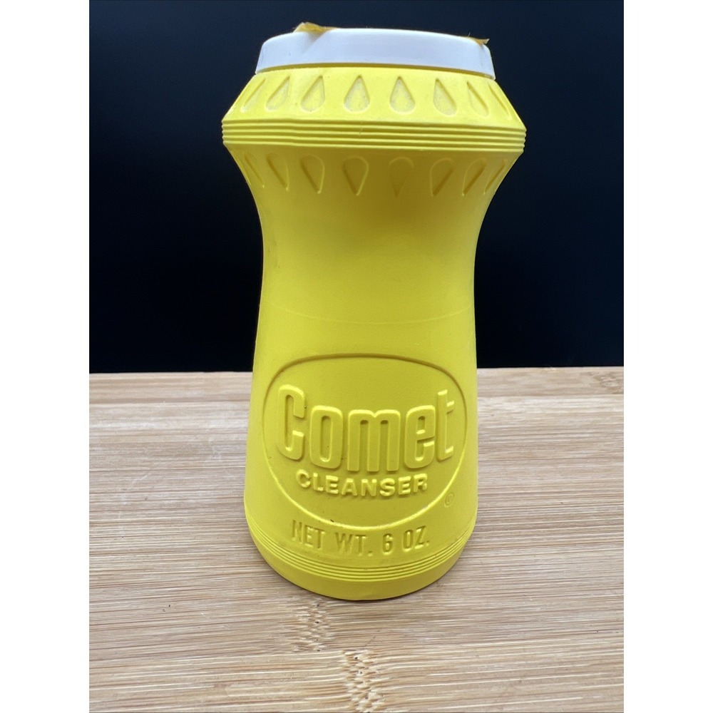 Vintage Comet with Chlorinol Cleaner Plastic Bottle Shaker 6oz Yellow Movie Prop